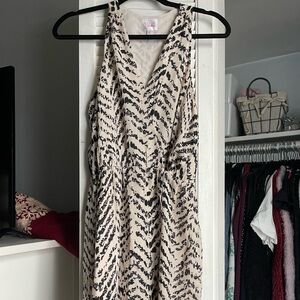 Parker Silk Patterned Wrap Dress. Size Small